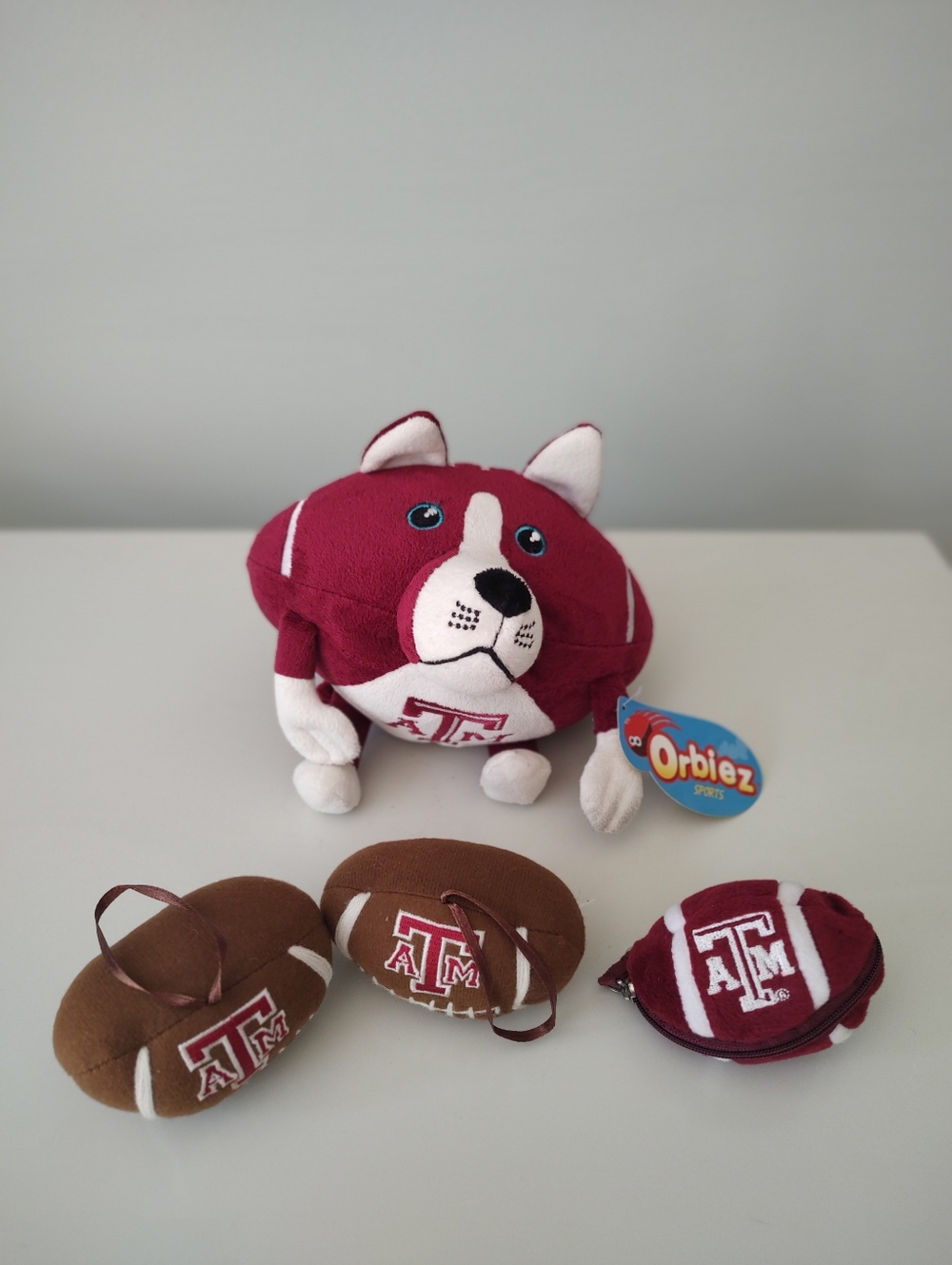 Texas A&M Christmas Tree Ornaments, Orbiez Reveille, Keychain Charm Mini Bag